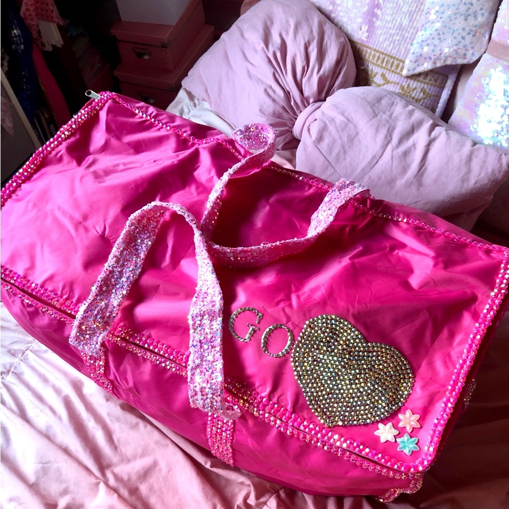 Pink Bedazzled Duffel